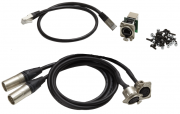Adapter cable set 2 x DMX/XLR5, 1 x etherCON RJ45